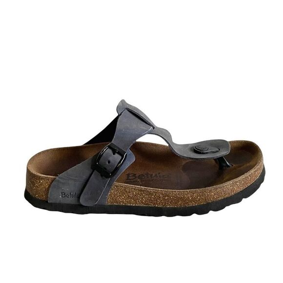 BIRKENSTOCK Betula Cork Gizeh Thong Orthopedic Sandals Grey 6 - Picture 2 of 11